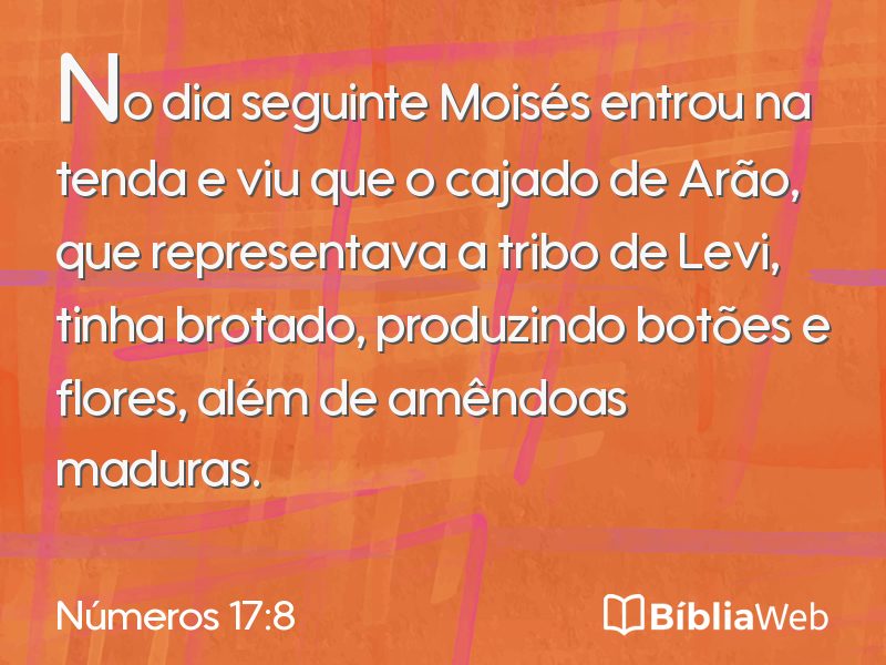 Números 17:8 em imagem para compartilhar