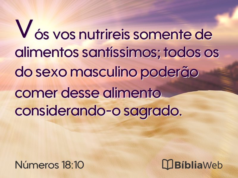 Números 18:10 em imagem para compartilhar