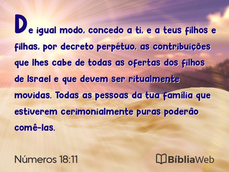 Números 18:11 em imagem para compartilhar