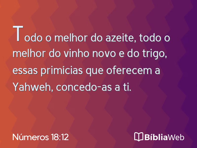 Números 18:12 em imagem para compartilhar