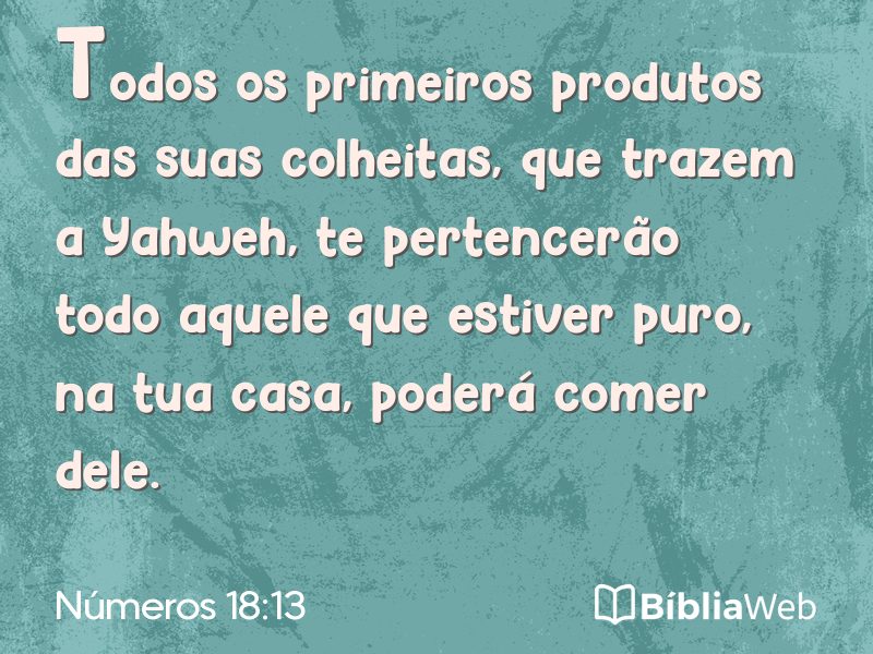 Números 18:13 em imagem para compartilhar