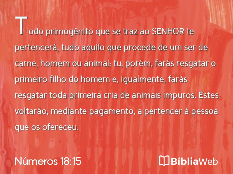 Números 18:15 em imagem para compartilhar