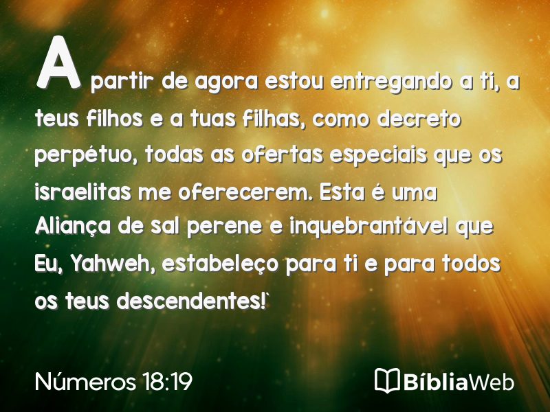 Números 18:19 em imagem para compartilhar