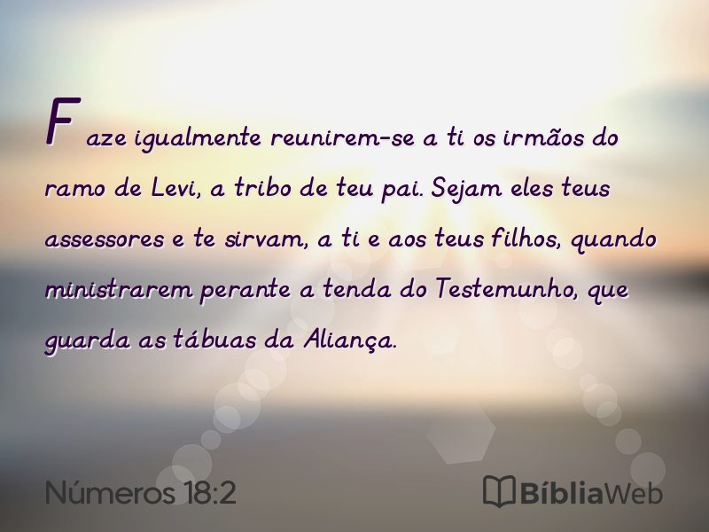 Números 18:2 em imagem para compartilhar