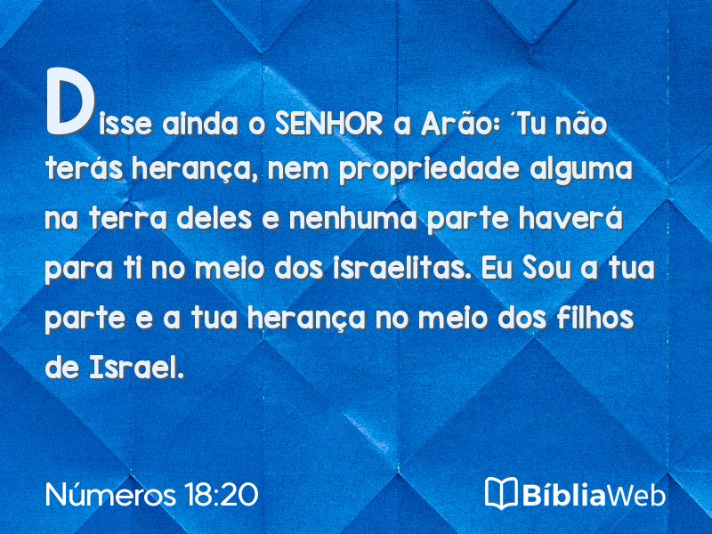 Números 18:20 em imagem para compartilhar