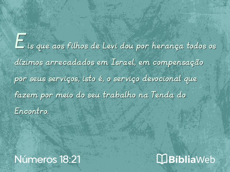 Números 18:21 em imagem para compartilhar