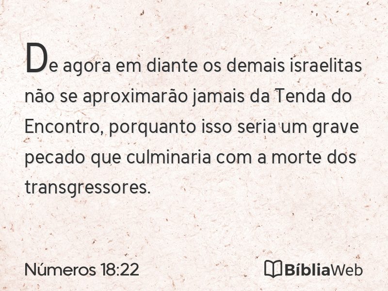 Números 18:22 em imagem para compartilhar