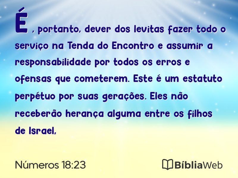 Números 18:23 em imagem para compartilhar
