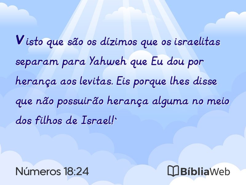 Números 18:24 em imagem para compartilhar
