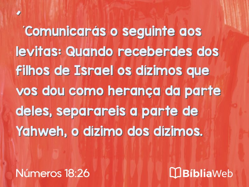 Números 18:26 em imagem para compartilhar