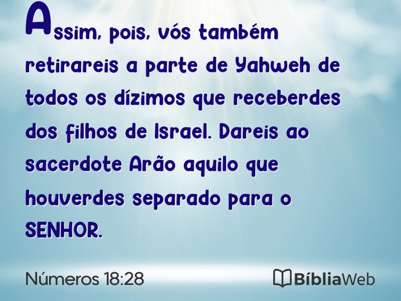 Números 18:28 em imagem para compartilhar
