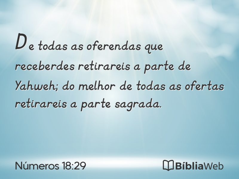 Números 18:29 em imagem para compartilhar