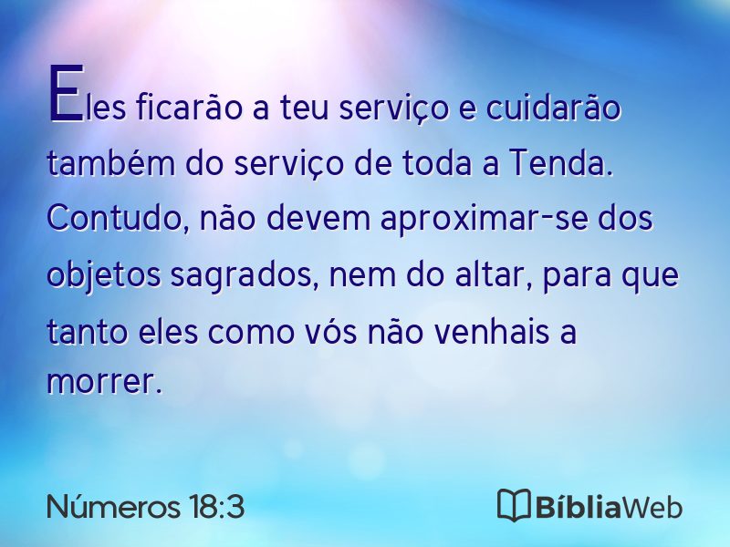 Números 18:3 em imagem para compartilhar