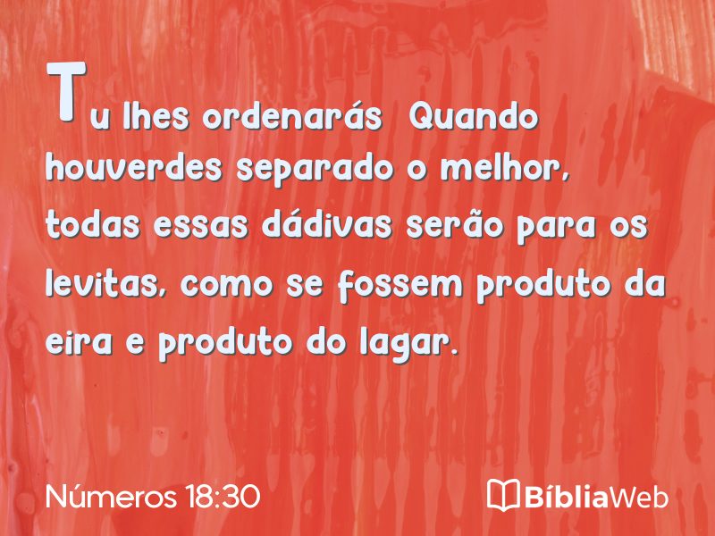 Números 18:30 em imagem para compartilhar