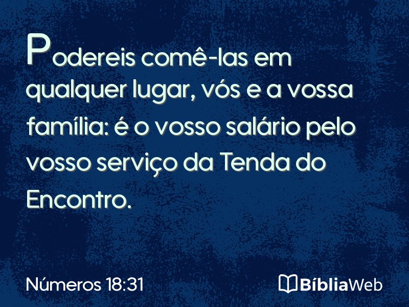 Números 18:31 em imagem para compartilhar