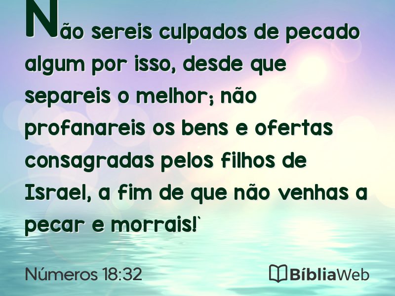 Números 18:32 em imagem para compartilhar