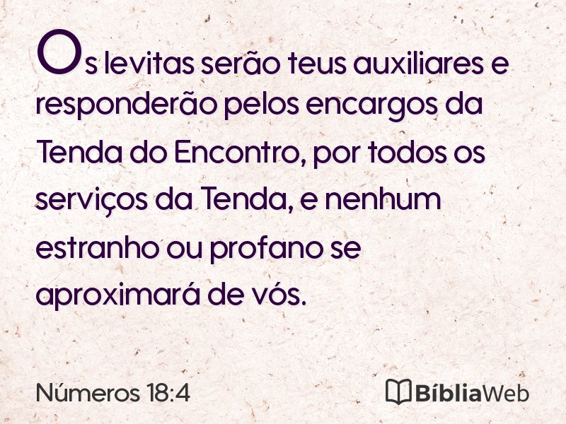 Números 18:4 em imagem para compartilhar