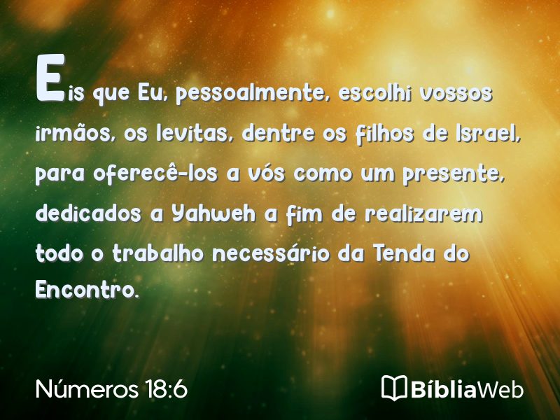 Números 18:6 em imagem para compartilhar