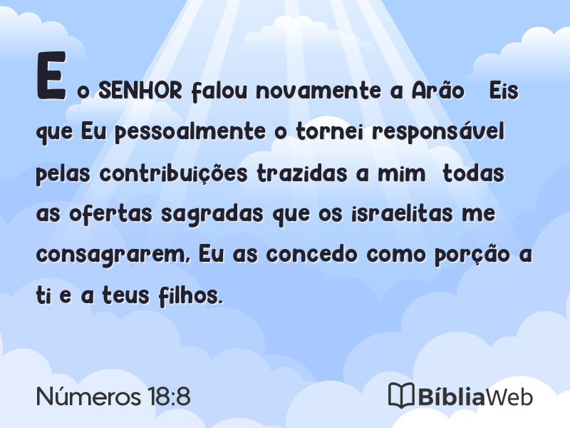Números 18:8 em imagem para compartilhar