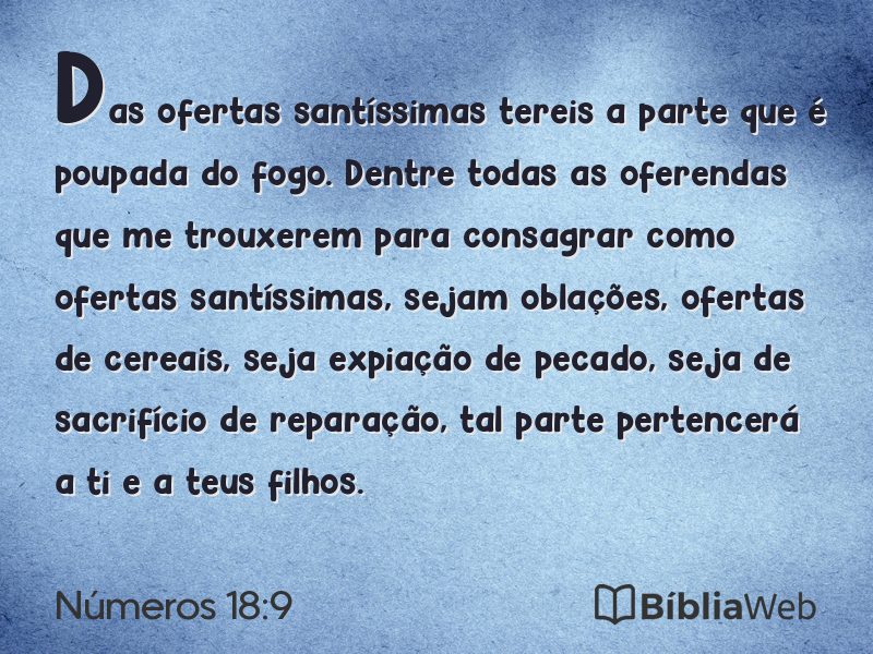 Números 18:9 em imagem para compartilhar