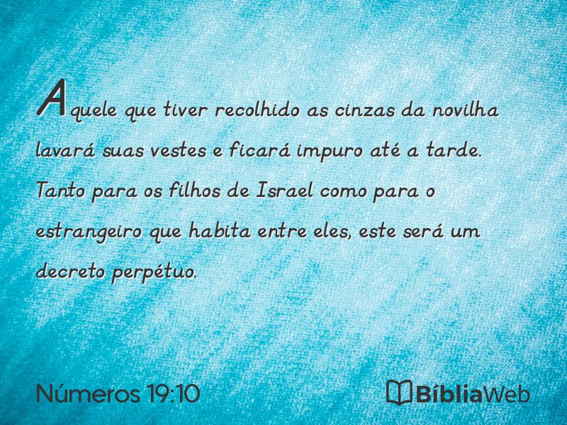 Números 19:10 em imagem para compartilhar
