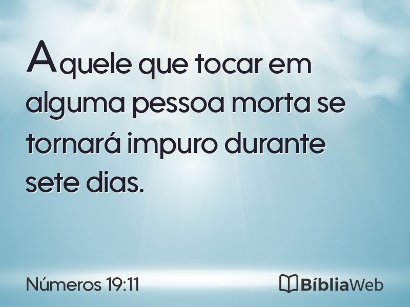 Números 19:11 em imagem para compartilhar
