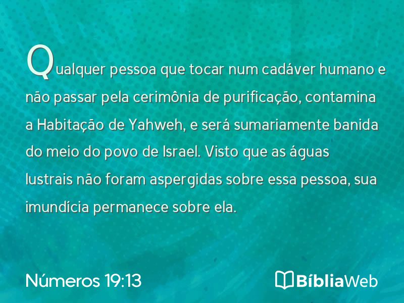 Números 19:13 em imagem para compartilhar
