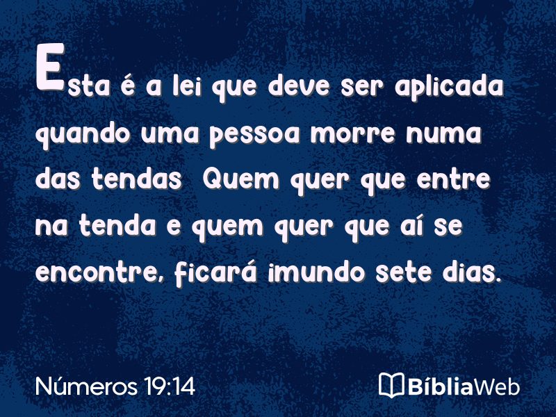 Números 19:14 em imagem para compartilhar