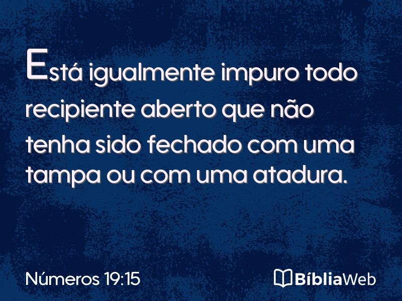 Números 19:15 em imagem para compartilhar