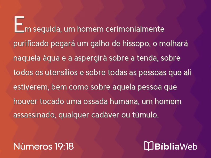 Números 19:18 em imagem para compartilhar