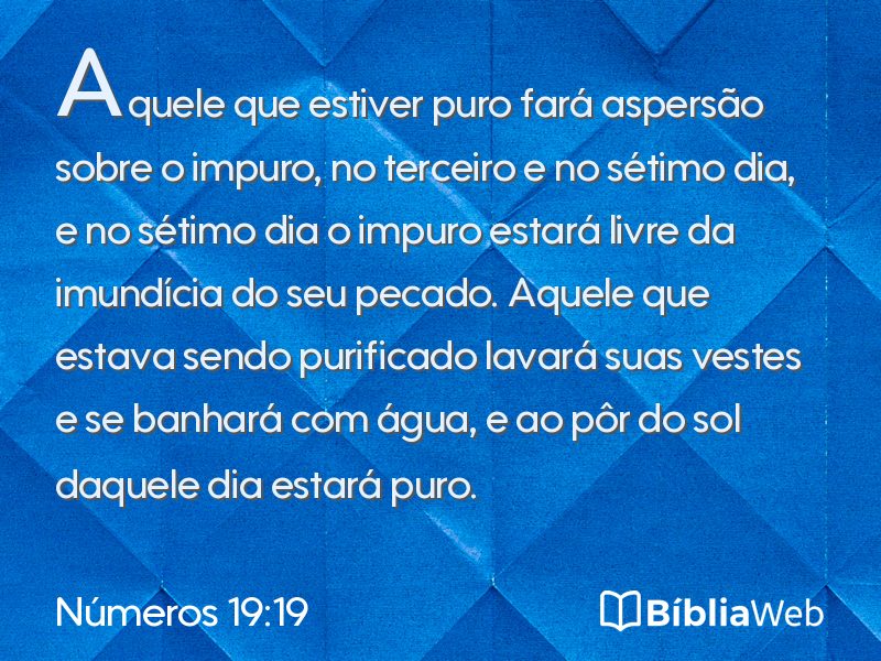 Números 19:19 em imagem para compartilhar