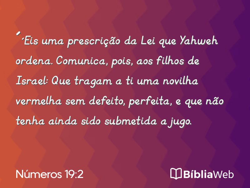 Números 19:2 em imagem para compartilhar
