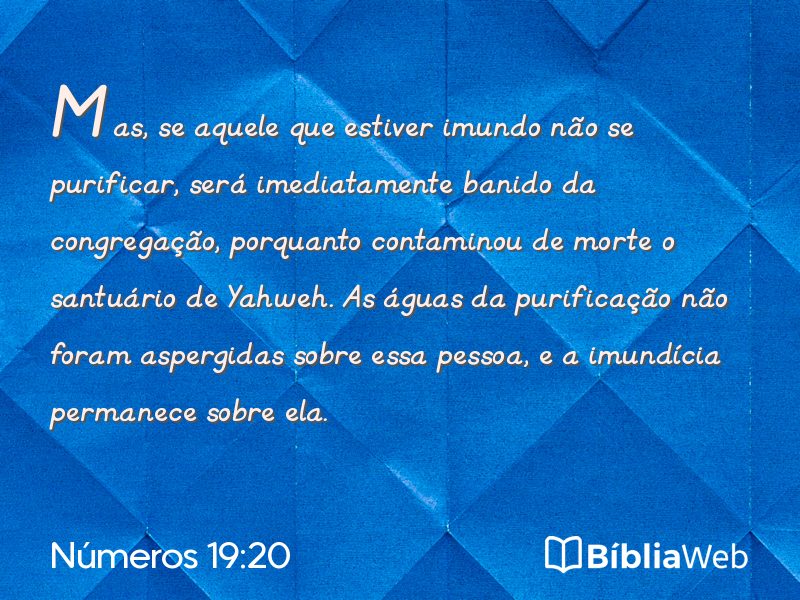 Números 19:20 em imagem para compartilhar
