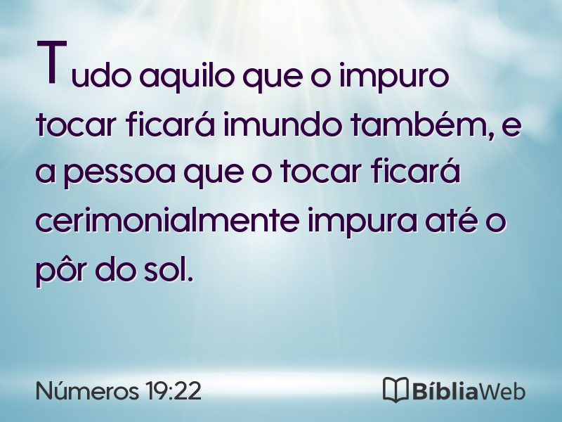 Números 19:22 em imagem para compartilhar