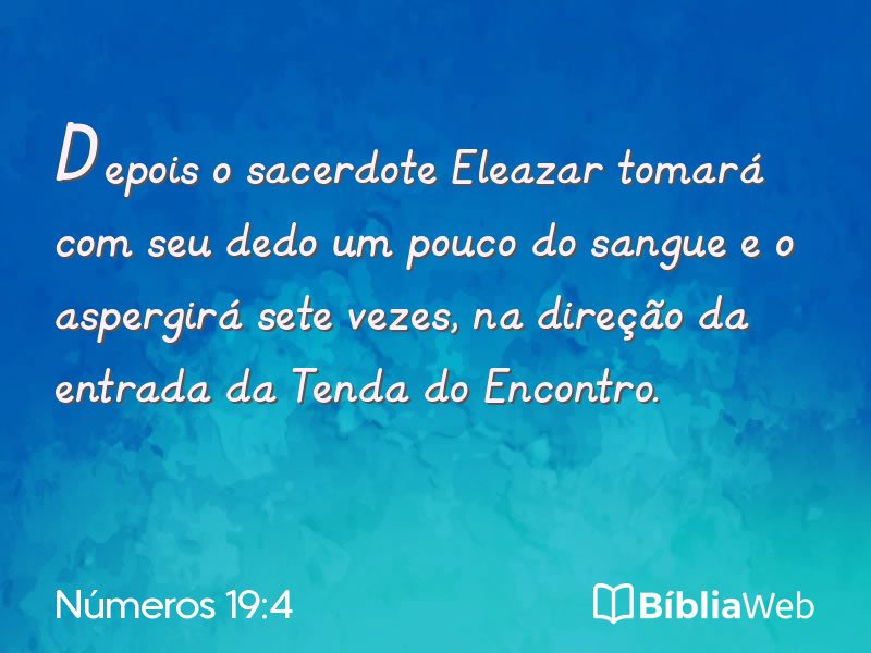Números 19:4 em imagem para compartilhar