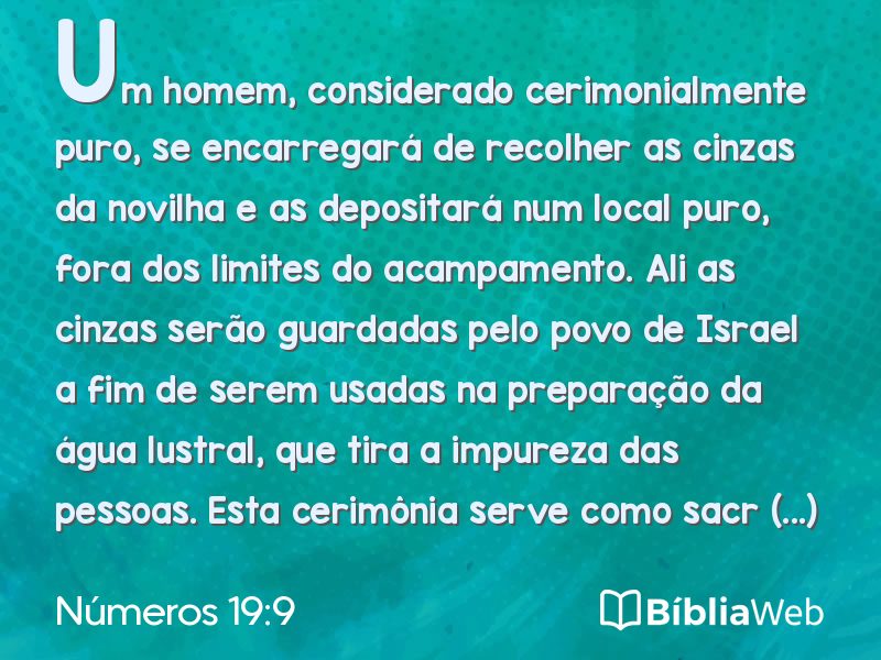 Números 19:9 em imagem para compartilhar