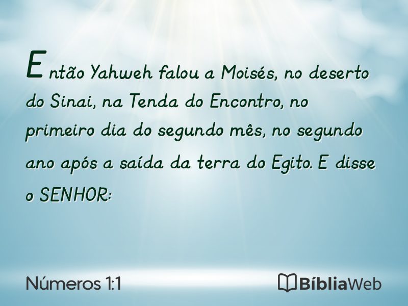 Números 1:1 em imagem para compartilhar