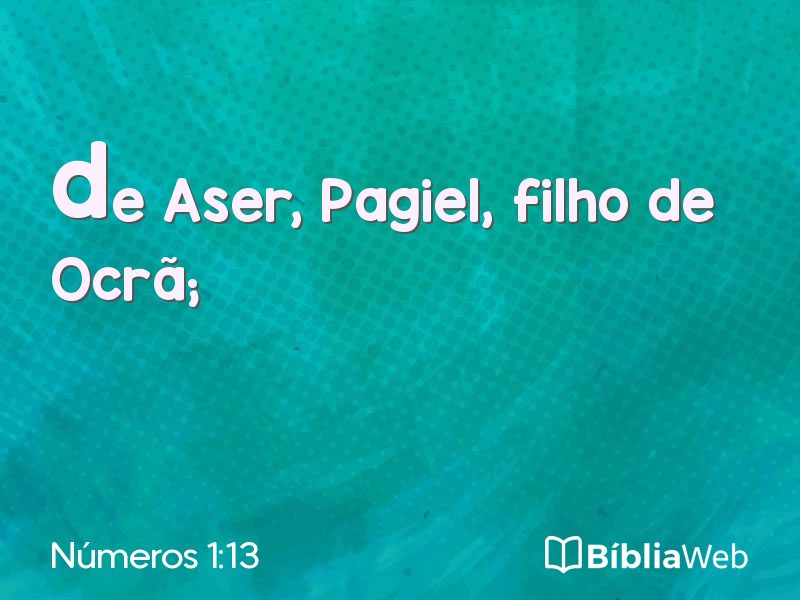 Números 1:13 em imagem para compartilhar