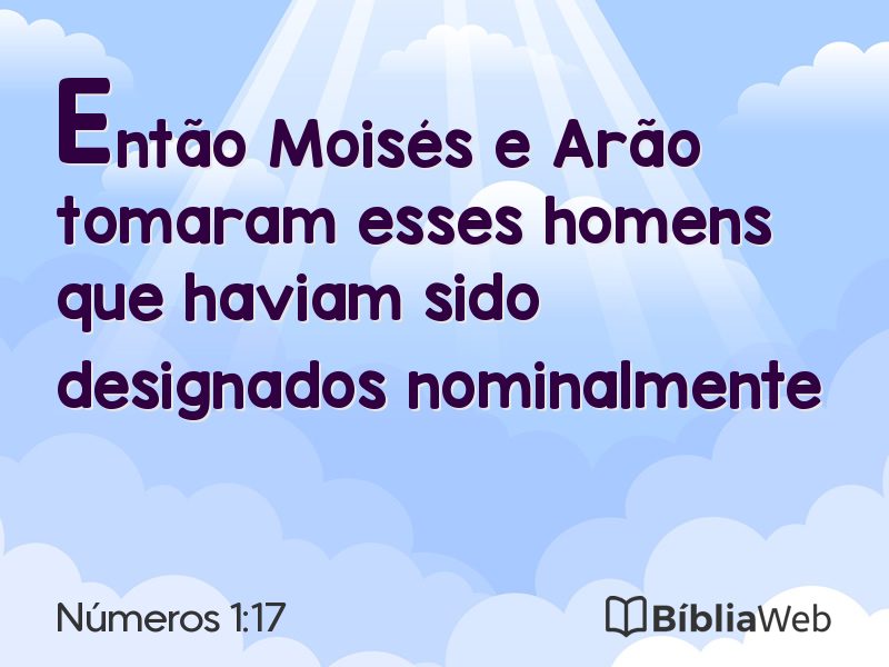 Números 1:17 em imagem para compartilhar