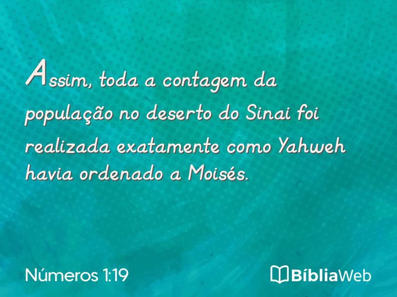 Números 1:19 em imagem para compartilhar