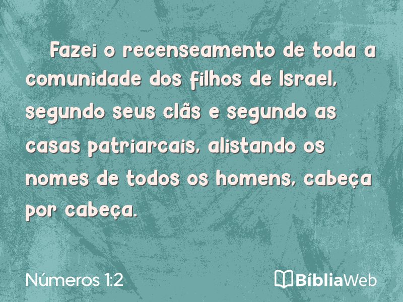 Números 1:2 em imagem para compartilhar
