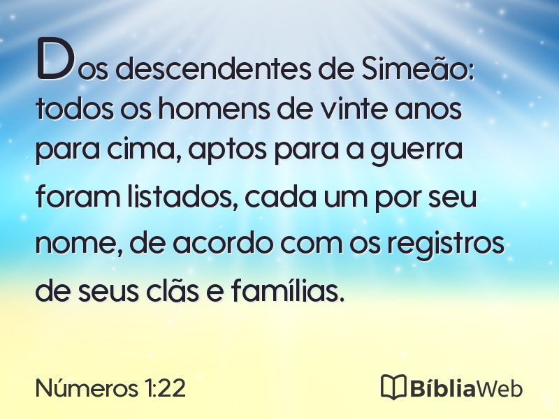 Números 1:22 em imagem para compartilhar