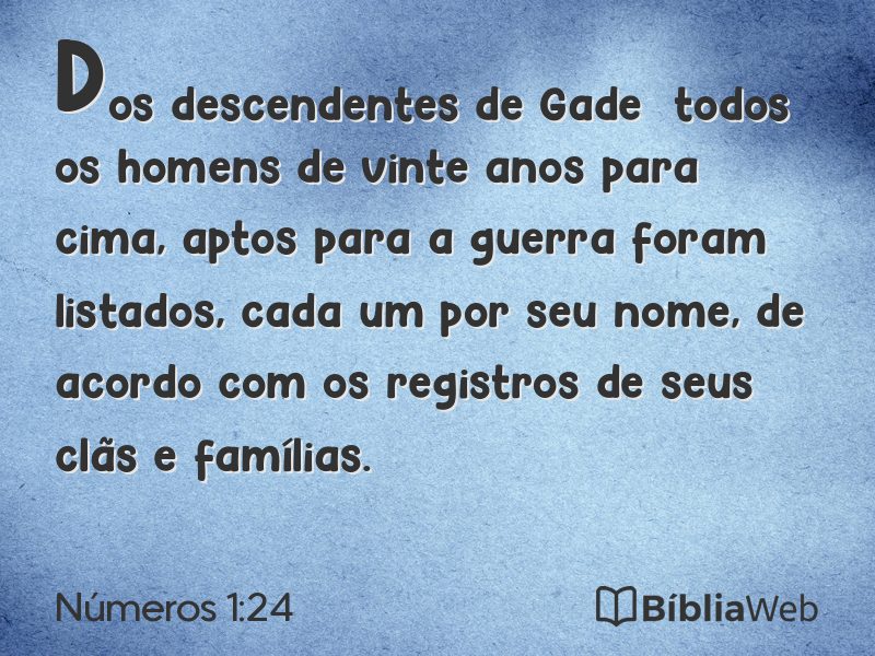 Números 1:24 em imagem para compartilhar