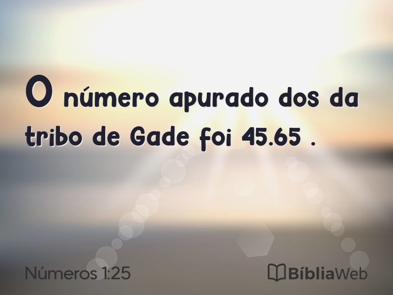 Números 1:25 em imagem para compartilhar