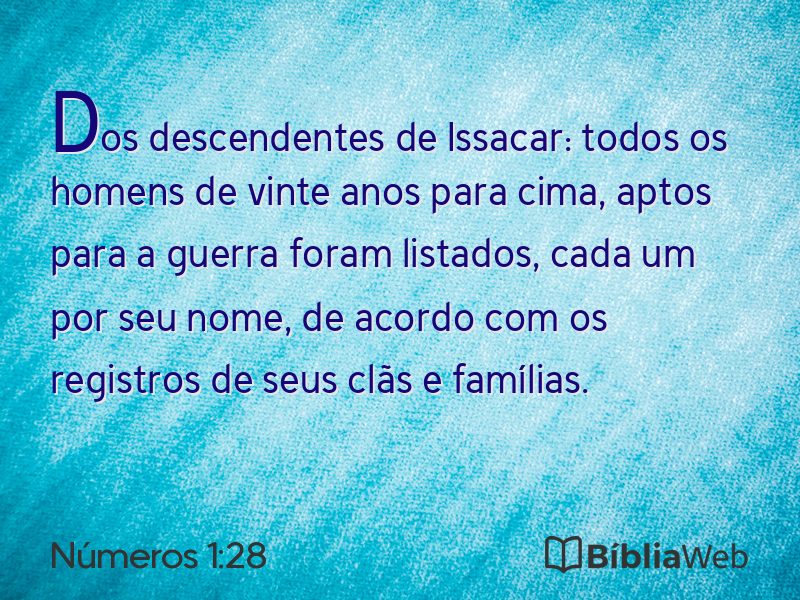 Números 1:28 em imagem para compartilhar