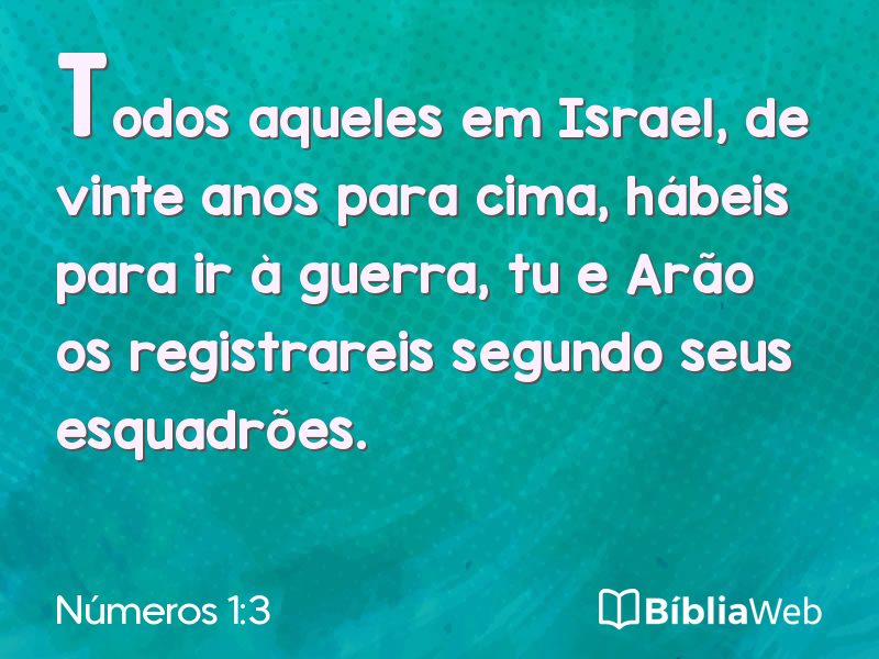 Números 1:3 em imagem para compartilhar