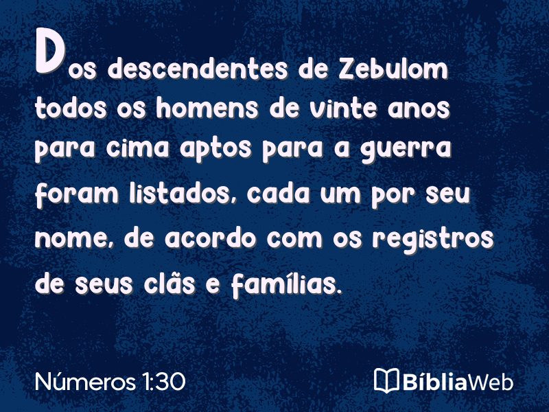 Números 1:30 em imagem para compartilhar
