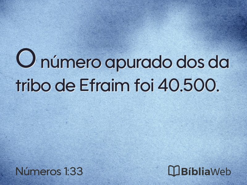Números 1:33 em imagem para compartilhar
