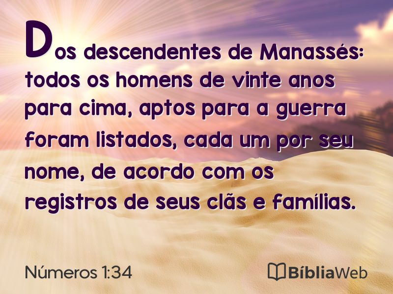 Números 1:34 em imagem para compartilhar