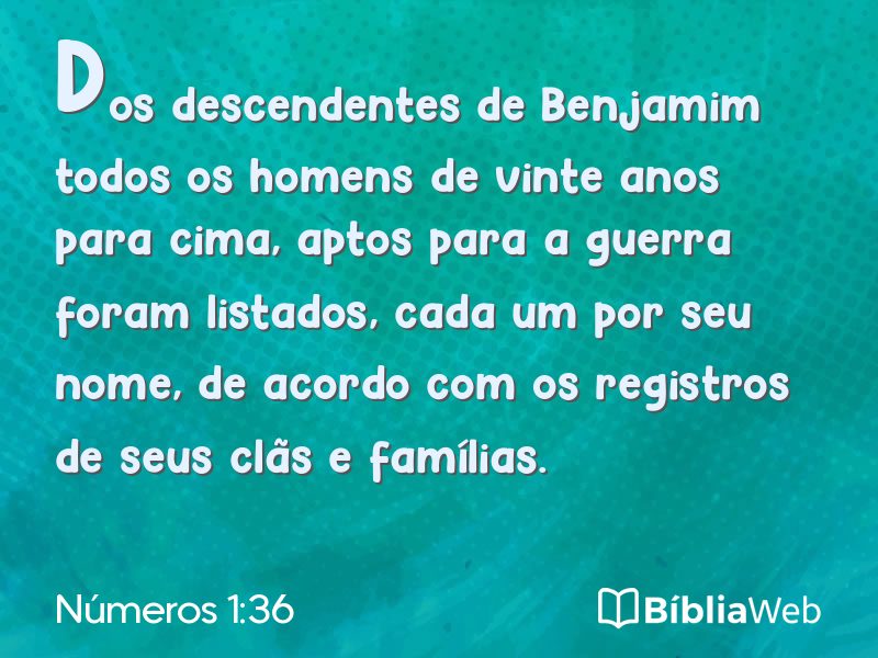 Números 1:36 em imagem para compartilhar